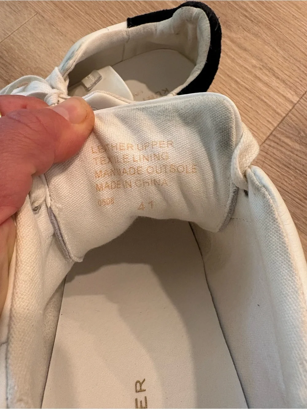 Kurt Geiger White Leather Lace-Up Sneakers with Black Heel